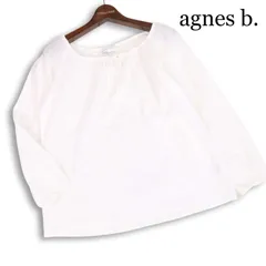 agnes b. アニエスベー 春夏★ ガーゼ 7分袖 プルオーバー スモック ブラウス 日本製 Sz.TU レディース 白のサムネイル