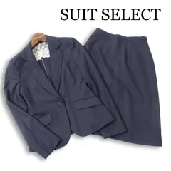 SUIT SELECT スーツセレクト 通年★ ビジネス 背抜き スーツ セットアップ Sz.ジャケット7AR パンツ61-89 レディース 紺