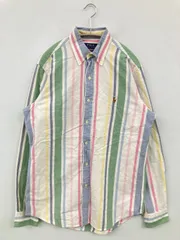 Polo Ralph Lauren ポロラルフローレン シャツ/ブラウス S ホワイト コットン ストライプ柄 ワンポイント ブランドロゴ ミドル丈 長袖 ボタンダウン