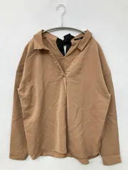 L’espoir レスポワール シャツ/ブラウス M ベージュ 無地 リボン ミドル丈 長袖 オープンカラー
