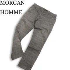 MORGAN HOMME モルガン オム グレンチェック★ ストレッチ スリム スラックス パンツ Sz.M メンズのサムネイル