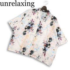 美品】Unrelaxing オーバーサイズ 総柄フラワー オープンカラーシャツ 