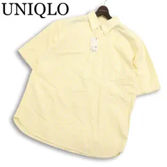 【新品 未使用】 UNIQLO ユニクロ 春夏 半袖 オックスフォード ストライプ プルオーバー シャツ Sz.XL メンズ 大きいサイズ