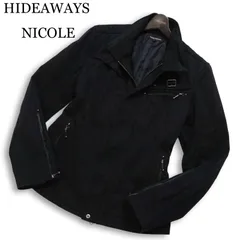 HIDEAWAYS NICOLE ハイダウェイ ニコル 通年★ スリム ストライプ 切替 ブルゾン ジャケット Sz.48 メンズ 黒