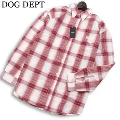 【新品 未使用】 DOG DEPT ドッグデプト 通年★ 長袖 チェック柄 ロゴ刺繍 ボタンダウン シャツ Sz.L メンズのサムネイル