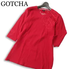 GOTCHA ガッチャ 春夏★ 七分袖 ロゴ刺繍 Vネック リブ カットソー Tシャツ 大きいサイズ Sz.XXLARGE メンズ サーフ