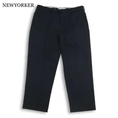 NEWYORKER ニューヨーカー 通年★ タック テーパード スラックス パンツ 大きいサイズ Sz.94 メンズ 紺 ネイビーのサムネイル