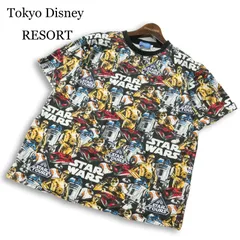 Tokyo Disney RESORT 東京ディズニーリゾート 限定 STAR WARS★ 半袖 総柄 スターウォーズ Tシャツ カットソー Sz.L メンズ