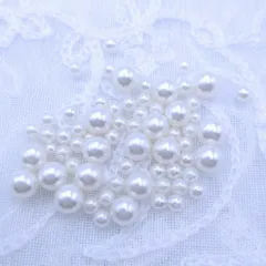 穴なし パール K-065 ミックスパール 生成り クリーム 2mm 3mm 5mm 3g  デコパーツ ビーズ  ジュエリー アクセサリーパーツ ビーズクラブ