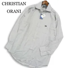 【新品 未使用】 CHRISTIAN ORANI クリスチャンオラーニ 通年★ 長袖 シャツ ワイシャツ Sz.L メンズ 灰 グレー