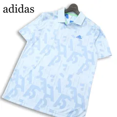 adidas GOLF アディダス ゴルフ 春夏★ 半袖 総柄 ロゴプリント ポロシャツ Sz.O メンズ 大きいサイズ