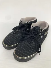 VANS バンズ スニーカー ブラック キャンバス ストライプ柄 紐 ミッドカット