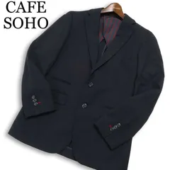 CAFE SOHO × ORIHICA カフェソーホー オリヒカ 通年★ 背抜き アンコン テーラード ジャケット Sz.S メンズ ネイビー