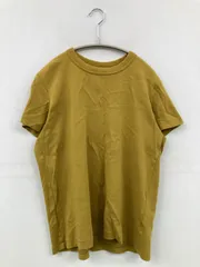 UNIQLO U ユニクロユー Tシャツ/カットソー XL イエロー 無地 ミドル丈 半袖 クルーネック(丸首)