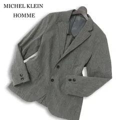 MICHEL KLEIN HOMME ミッシェルクラン オム 春夏★ 麻 リネン混 背抜き スリム テーラード ジャケット Sz.51 メンズ グレー