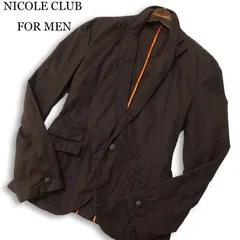 NICOLE CLUB FOR MEN ニコルクラブ フォーメン 通年 襟ワイヤー★ 刻印ボタン アンコン テーラード ジャケット Sz.48 メンズ