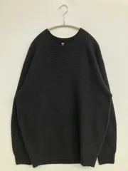 UNIQLO ユニクロ ニット/セーター XL ブラック ニット 無地 ミドル丈 長袖 クルーネック(丸首)