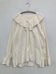 LOWRYS FARM ローリーズファーム シャツ/ブラウス F アイボリー コットン 無地 フリル ミドル丈 長袖