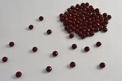 ビーズクラブ ガラスビーズ ボタンカット No.72 6mm レッド 連売り ビーズパーツ ネックレス ブレスレット