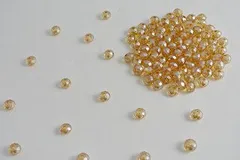 ビーズクラブ ガラスビーズ ボタンカット No.87 6mm クリアブラウン 連売り ビーズパーツ ネックレス ブレスレット