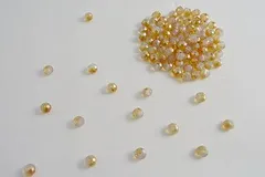 ビーズクラブ ガラスビーズ ボタンカット No.93 6mm オレンジ 連売り ビーズパーツ ネックレス ブレスレット