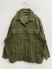 ZARA ザラ ブルゾン USA XS カーキ コーデュロイ 無地 コットン ミドル丈 フードなし ボタン留め