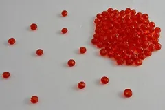 ビーズクラブ ガラスビーズ ボタンカット No.16 6mm 情熱の赤 連売り ビーズパーツ ネックレス ブレスレット