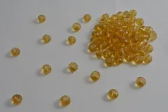 ビーズクラブ ガラスビーズ ボタンカット No.3 8mm クリアゴールド 連売り ビーズパーツ ネックレス ブレスレット