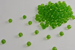 ビーズクラブ ガラスビーズ ボタンカット No.27 6mm グリーン 連売り ビーズパーツ ネックレス ブレスレット