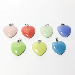 ビーズクラブ ペンダントトップ 蛍光石 ハート アソート 26mm 7個 ネックレス ペンダント ピアス 装飾 チャーム