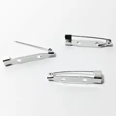 ビーズクラブ ブローチピン 大 シルバー 3個 30mm 留め具 ピンバッチ金具 台座 ピンブローチ レジン ハンドメイド クラフト メタルパーツ