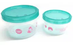 【中古】小物入れ・マルチケース・缶ケース 6.グリーン＆ピンク ver. ラウンドコンテナセット 「くじストリート モンチッチエンタメくじ」 ラウンドコンテナセット賞