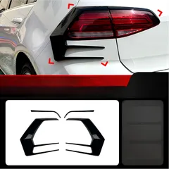 Volkswagen ゴルフ7.5 (VW Golf MK7.5) 2017-2019 対応 リアテールライトカナード エアロフィン 風刀 ドレスアップ スポーティ スタイリッシュ 空力改善 ABS製 ピアノブラック 簡単装着 送料無料