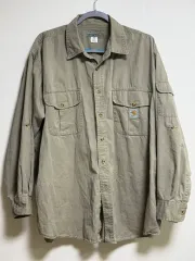XXL カーハート ワークシャツ カーキ