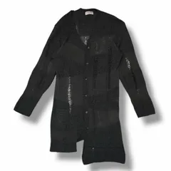 参考上代89100円 Yohji Yamamoto POUR HOMME 25SS PROCESSED CARDIGAN ダメージニットカーディガン ヨウジヤマモトプールオム HP-K77-980 ブラック 3 （4144M）のサムネイル