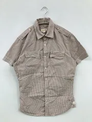 DIESEL ディーゼル シャツ/ブラウス M ブラウン コットン チェック柄 ミドル丈 半袖 レギュラーカラー