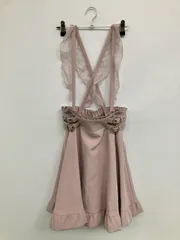 Mars マーズ ジャンパースカート ピンク 無地 レース フリル ショート・ミニ丈 フレア