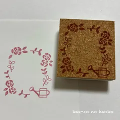バラ　フレーム　消しゴムはんこ　スタンプ　薔薇　メモ　付箋　切手　メッセージ