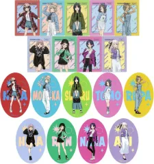 【中古】シール・ステッカー 全18種セット 「ガールズバンドクライ×カラオケの鉄人 描き下ろし 私服ver. トレーディングダイカットステッカー」