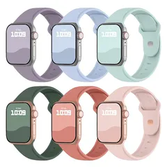 【新品】 【6枚入り】コンパチブル アップルウォッチ バンド Apple Watch バンド シリコン製 ラバー 38mm 40mm 41mm 42mm for iWatch SE Series 11 10 9 8 7 6 5 4 3 2 1 に対応 ap 0