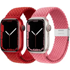 【新品】 【2パック】編組バンドコンパチブル アップルウォッチ バンド40mm 41mm 38mm、ナイロンスポーツウォッチバンド、ボヘミアン 時計バンド、レディース/メンズ、耐久性 、通気性、編組ナイロンバンドコンパチブル Apple watch se se