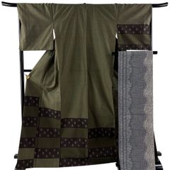 美品 袋帯 名品 千地泰弘 落款 花唐草 縞 金糸 紫 六通 正絹 中古