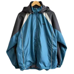 UMBRO アンブロ ウィンドブレーカー ナイロンジャケット 裏地メッシュ ブルーグリーン×グレー×ライトグレー XLサイズ No.P419