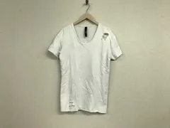 本物ダブルジェイケイwjkダブルジェーケーコットンVネックスウェットダメージ加工半袖Tシャツメンズサーフアメカジミリタリーストリートスケーターワークビジネススーツモードゴルフ白ホワイトS日本製