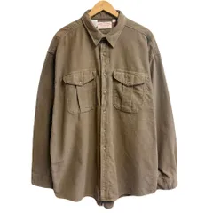 USA製 FILSON フィルソン シャモアクロス モールスキン ワークシャツ サファリシャツ ブラウンカーキ系 XXLサイズ No.P436のサムネイル
