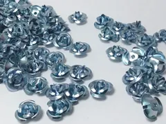 30個 ビーズクラブ アルミ薔薇 大 ライトブルー レジン 12mm ピアス イヤリング パーツ ハンドメイド