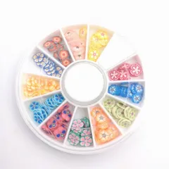 ミニスライス ケース入り 12種 フラワー レジン ネイル 5mm ビーズクラブ