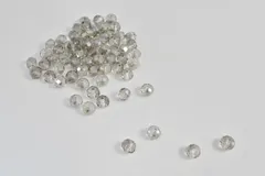 ビーズクラブ ガラスビーズ ボタンカット No.80 8mm クリアグレー 連売り ビーズパーツ ネックレス ブレスレット