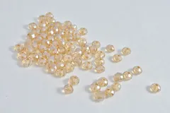 ビーズクラブ ガラスビーズ ボタンカット No.87 8mm クリアブラウン 連売り ビーズパーツ ネックレス ブレスレット