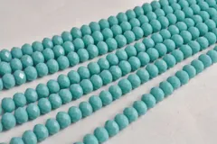 ビーズクラブ ガラスビーズ ボタンカット No.57 8mm スカイブルー 連売り ビーズパーツ ネックレス ブレスレット